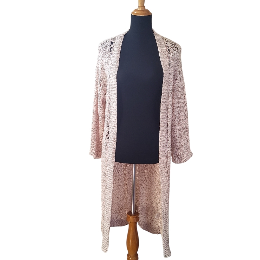 ONE GREY DAY Open Knit Duster XS New
